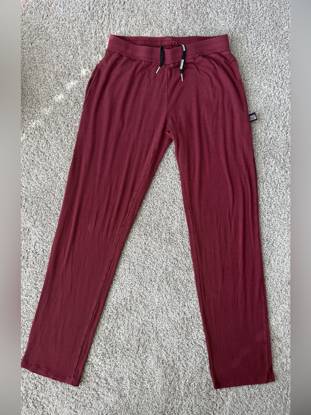 CellBlock 13 Rascal Lounge Pants Burgundy Rib Knit Drawstring Men’s M/L